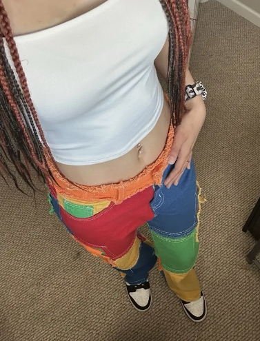 Colorblock Denim Jeans