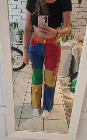 Colorblock Denim Jeans