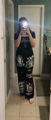 Gothic Print Jeans