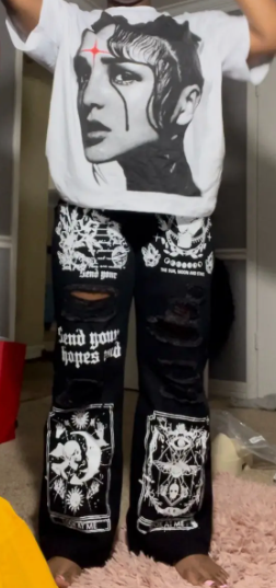 Gothic Print Jeans