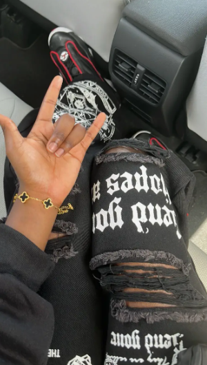 Gothic Print Jeans