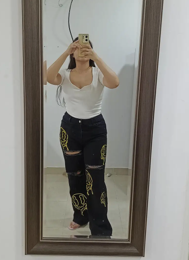 Long Length High Waist Street Style Jeans