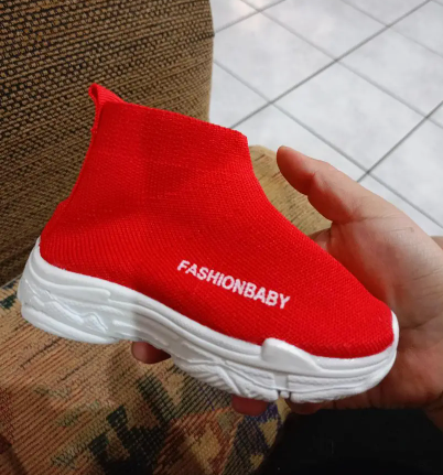 Boys Mid-Top Breathable Fabric Slip-On Sneakers