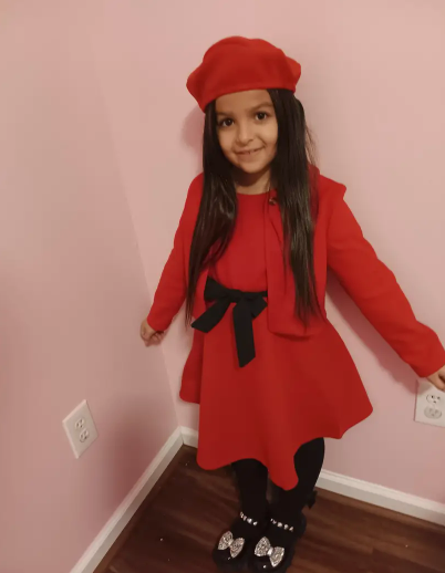 3pcs, Bowknot Coat & Beret & Tank Dress Set