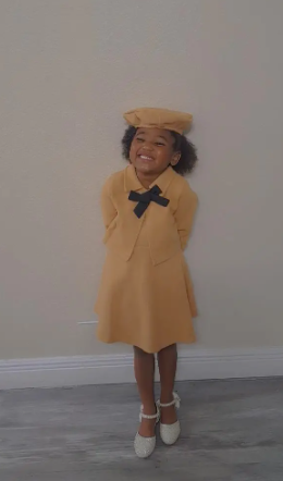 3pcs, Bowknot Coat & Beret & Tank Dress Set