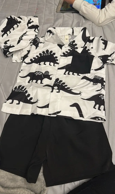 3pcs Boy's Casual Short Sleeve Collared Shirt With Hat & Shorts Set