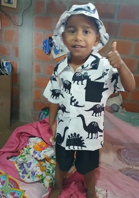3pcs Boy's Casual Short Sleeve Collared Shirt With Hat & Shorts Set