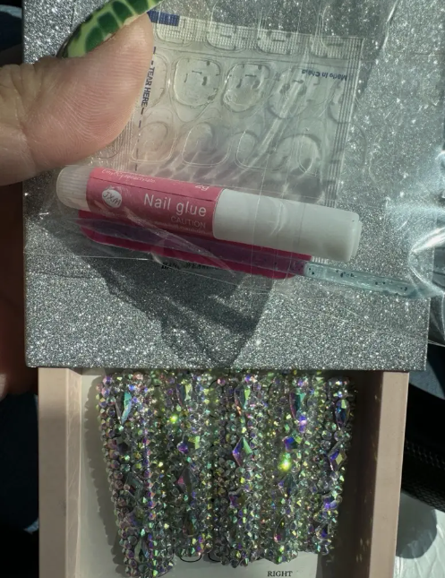 Full Long Square Handmade Press On Nails, 10PCS