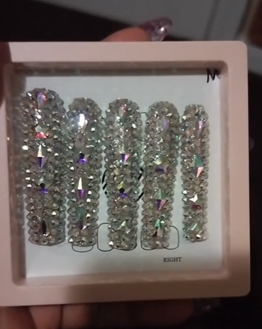 Full Long Square Handmade Press On Nails, 10PCS