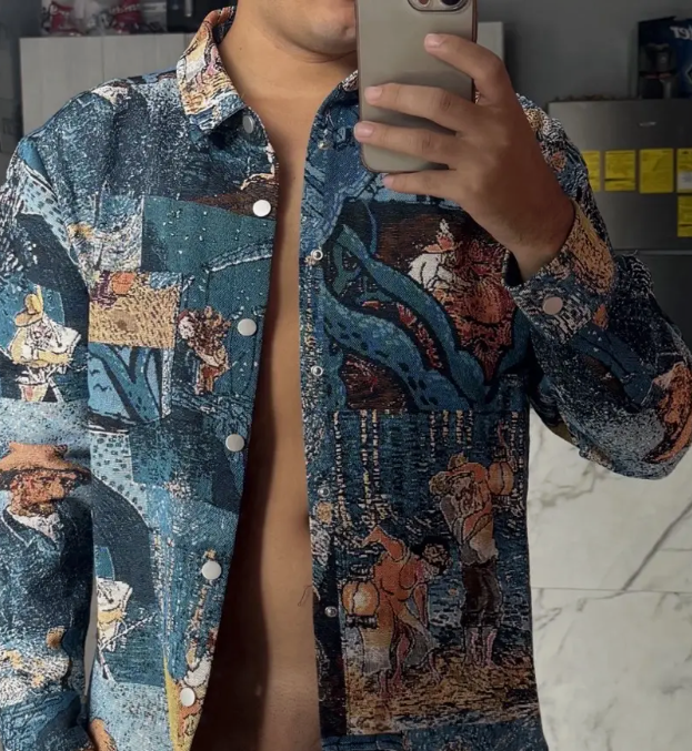 Van Gogh-Inspired Embroidered Jacquard