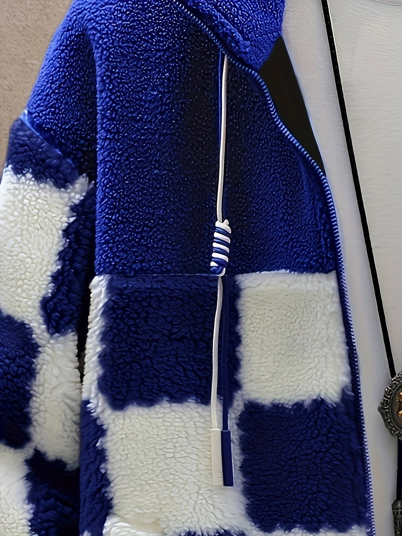 Thick Plaid Lambswool Jacket with Polar Fleece Lining
