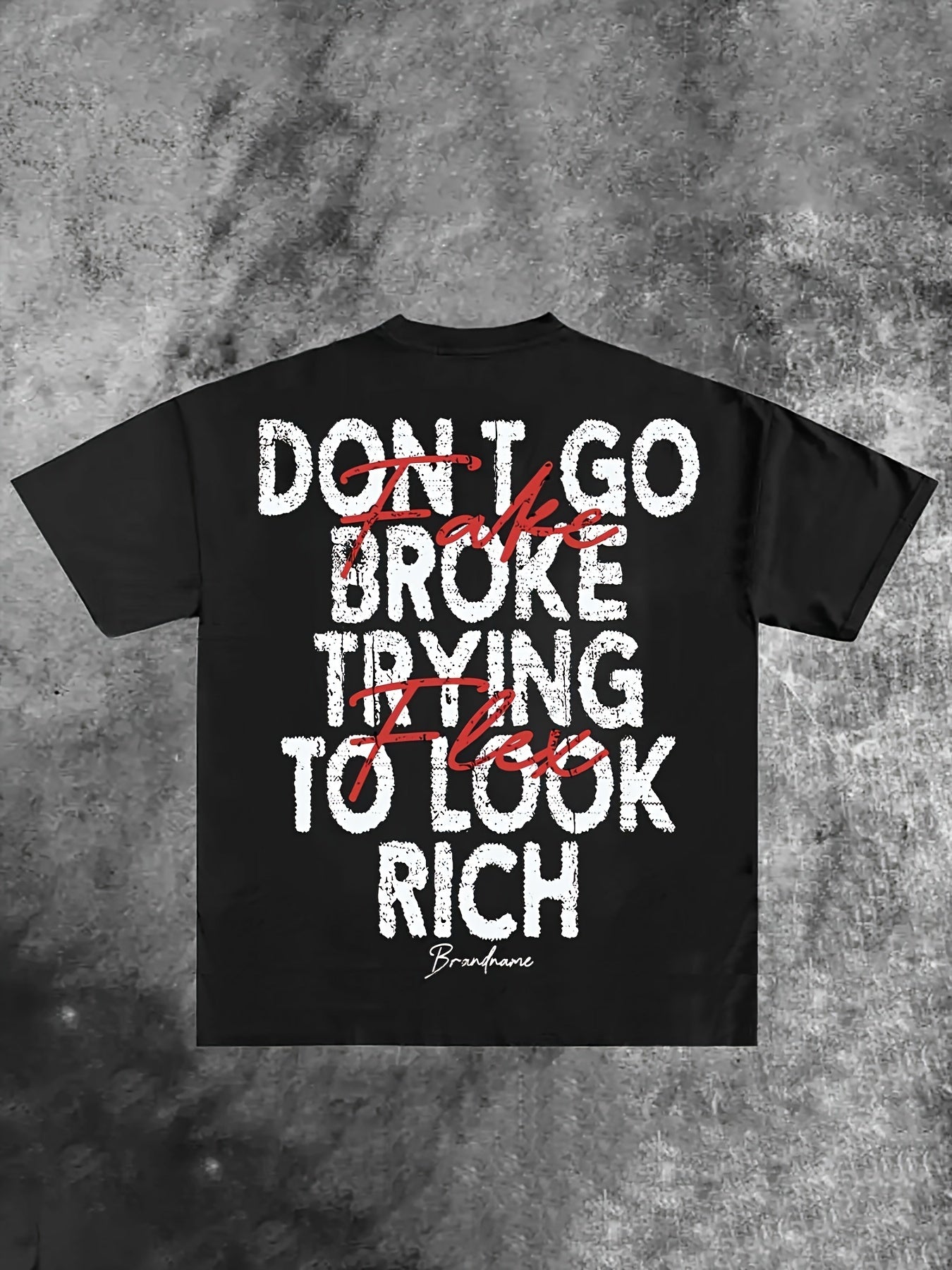Vibrant Y2K-Inspired Money & Letter Print Crew Neck T-Shirt
