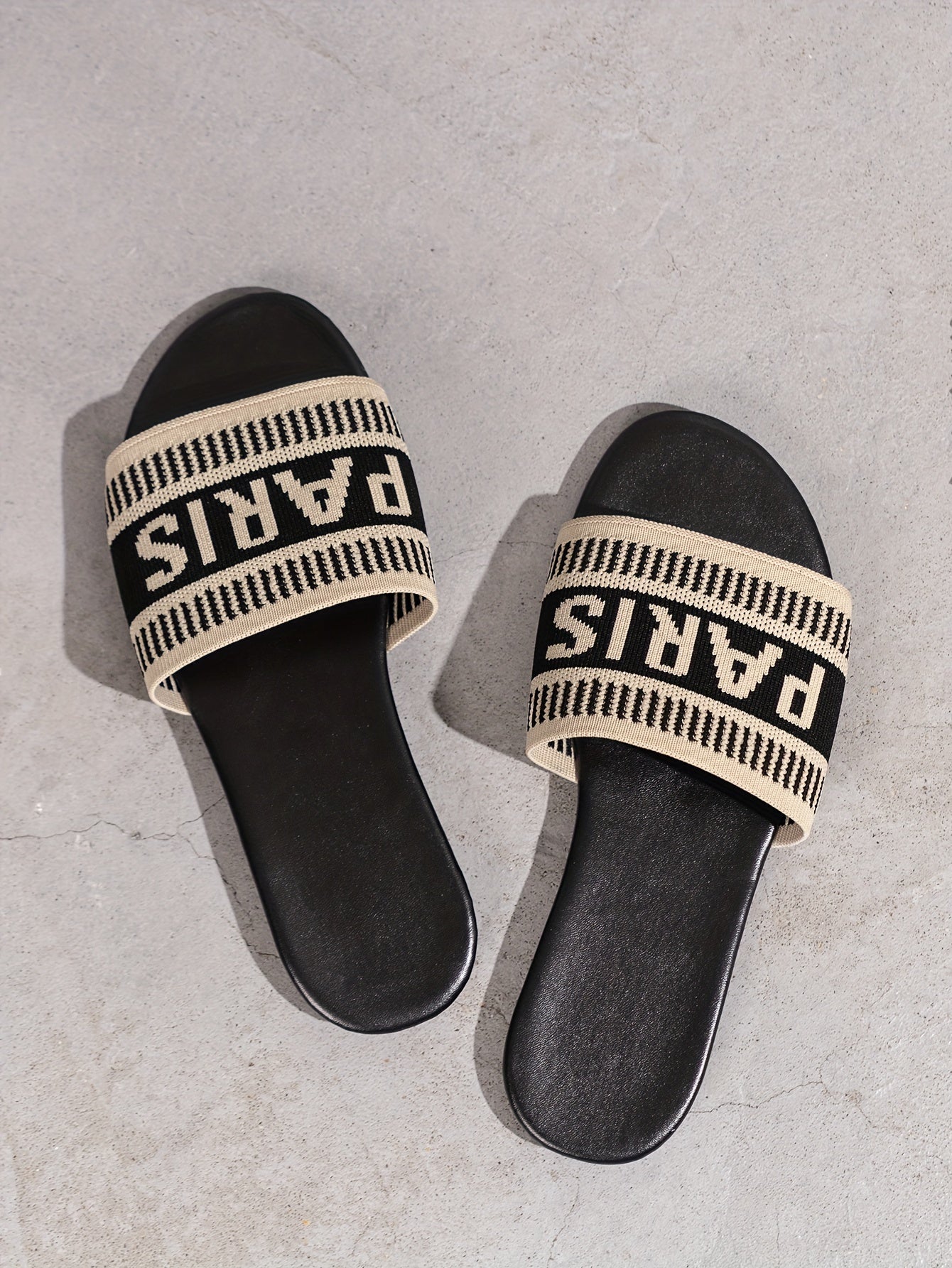 Womens Letter Print Slides - Ultra-Lightweight & Effortlessly Chic