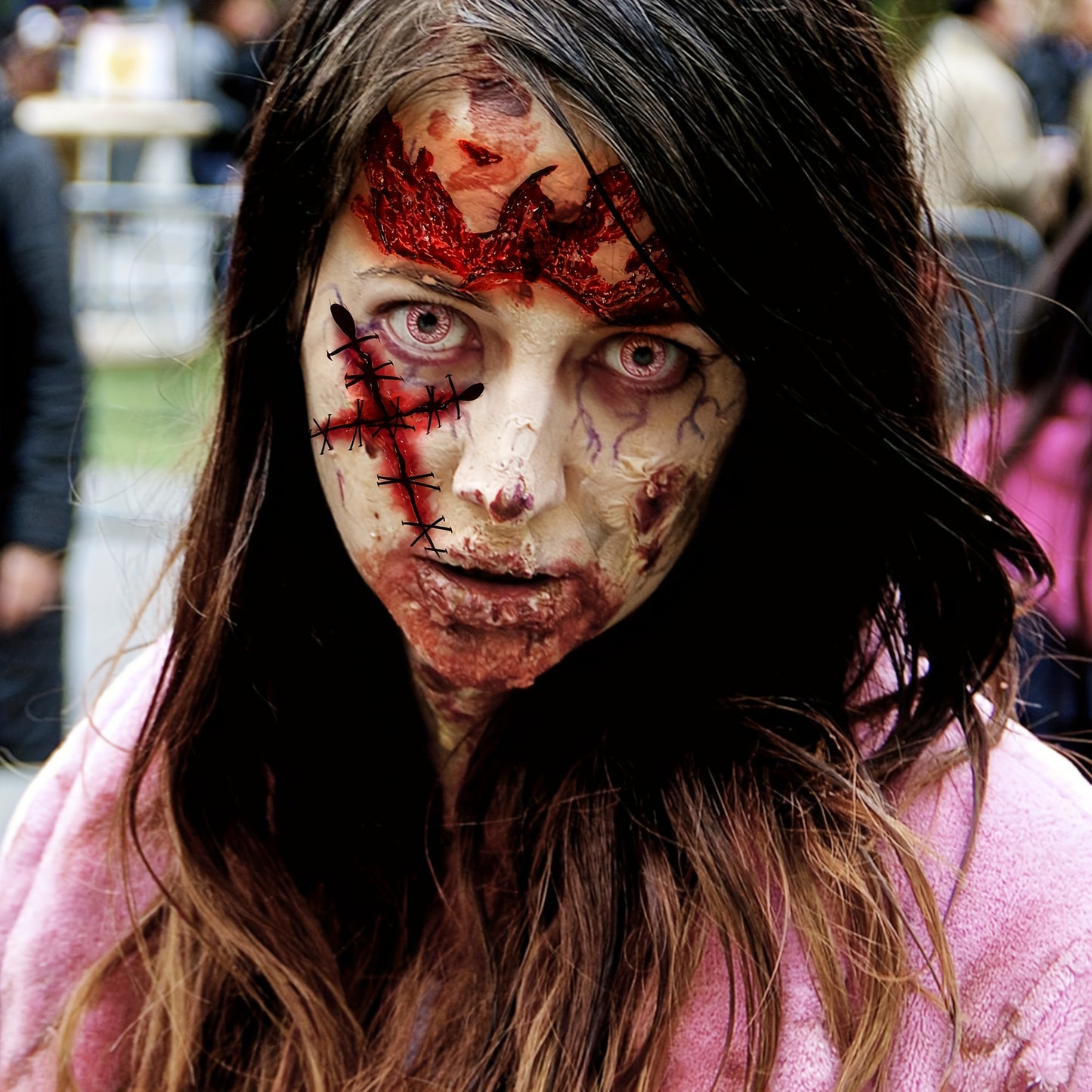 8 Sheets of Realistic Oblong-Shaped Halloween Fake Scar