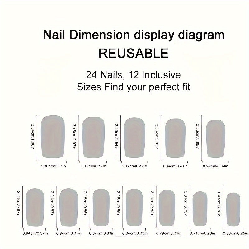 24pcs Luxe Brown Press-On Nails Set