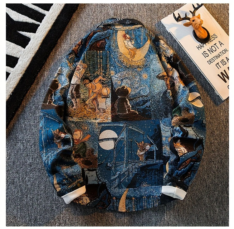 Van Gogh-Inspired Embroidered Jacquard