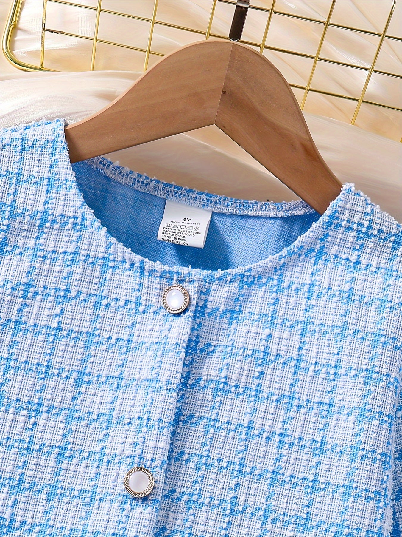 3-Piece Elegant Plaid Girls' Set