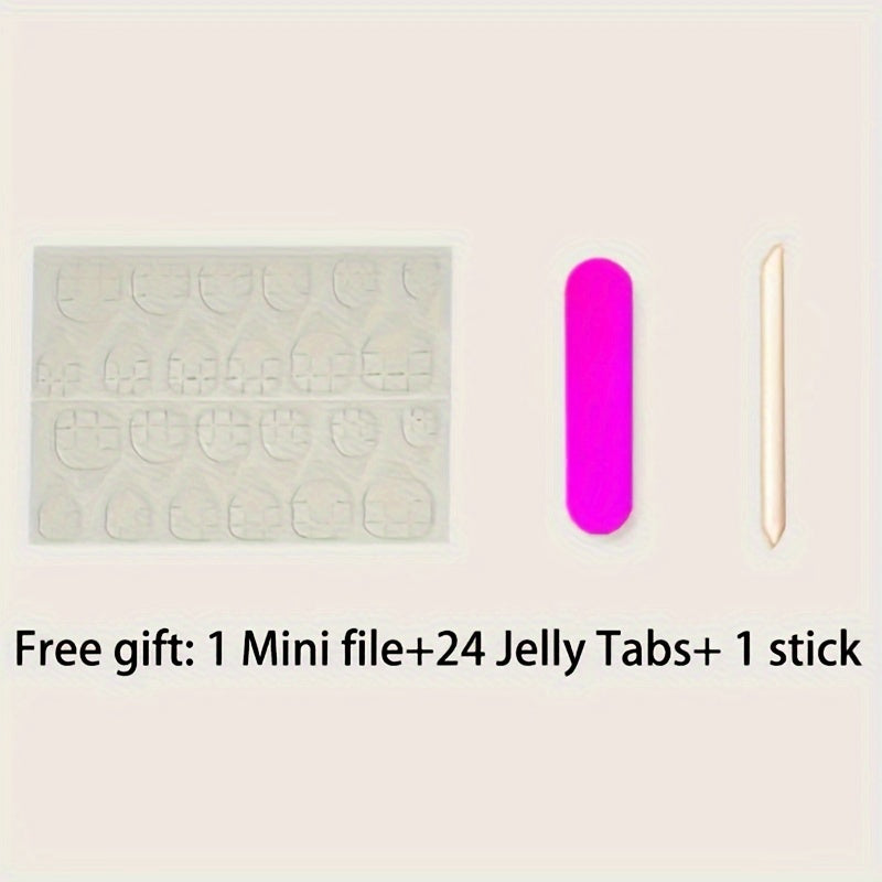 Full Long Square Handmade Press On Nails, 10PCS