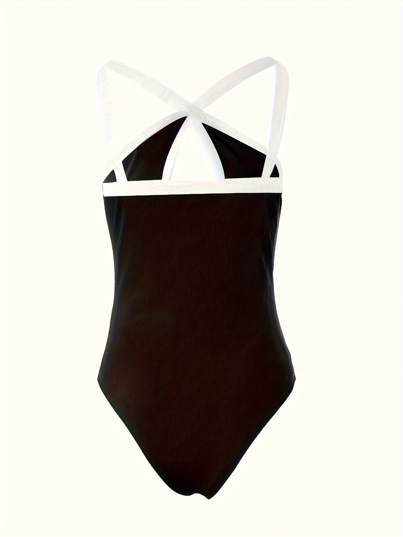 Chic Colorblock Bodysuit with Crisscross Detail