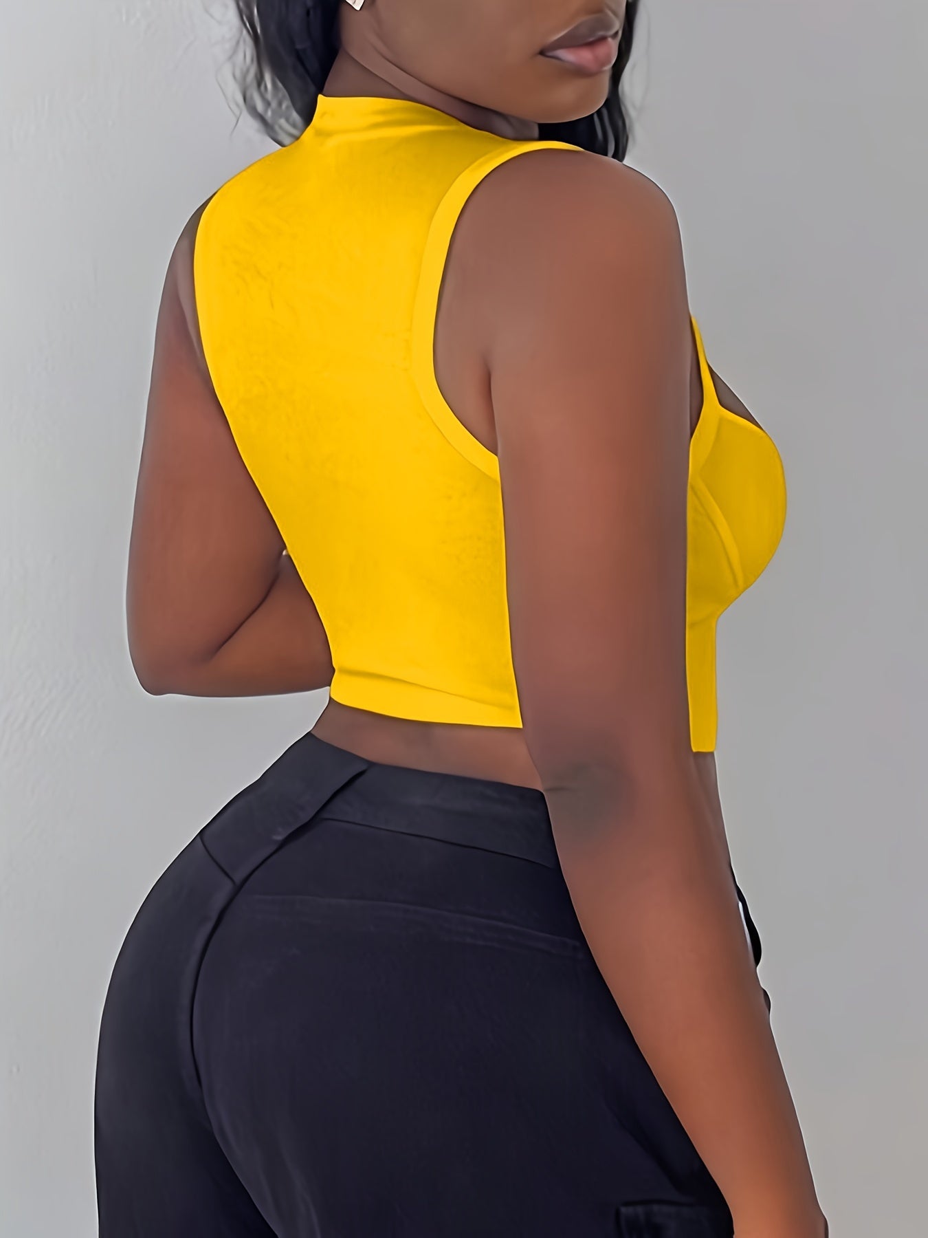 Vibrant Solid Color Cut-Out Tank Top