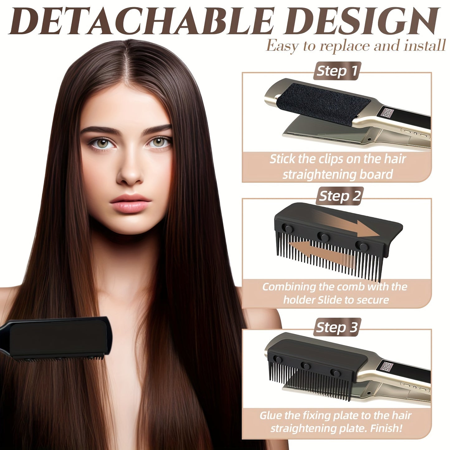 Premium Hair Straightener Comb Attachment for Professional