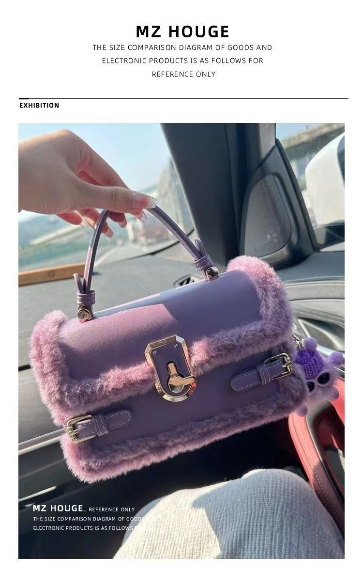 High-End Texture Niche Fashion Versatile One-Shoulder Plush Crossbody Bag