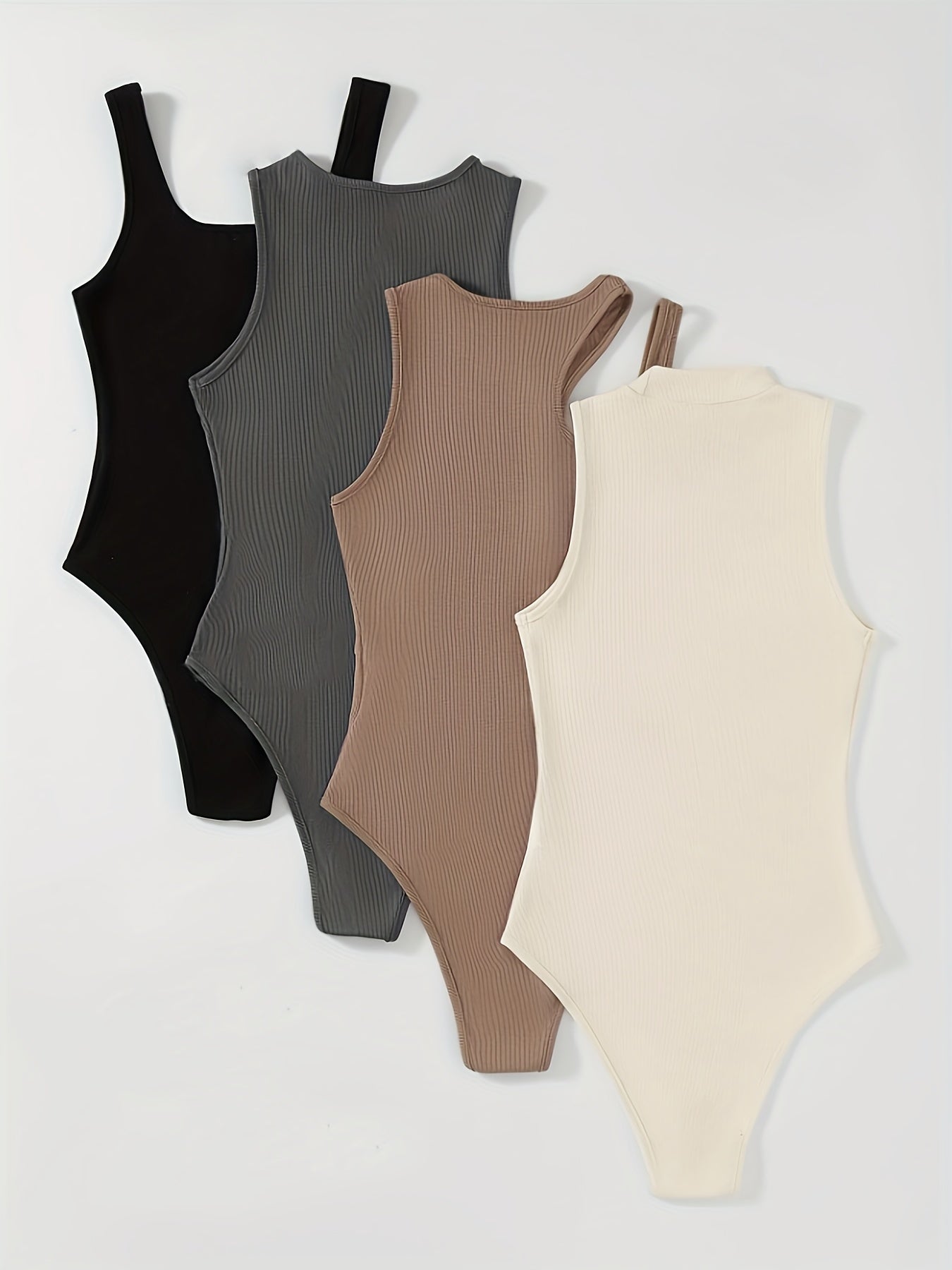 4 Pack Vibrant Solid Color Bodysuits