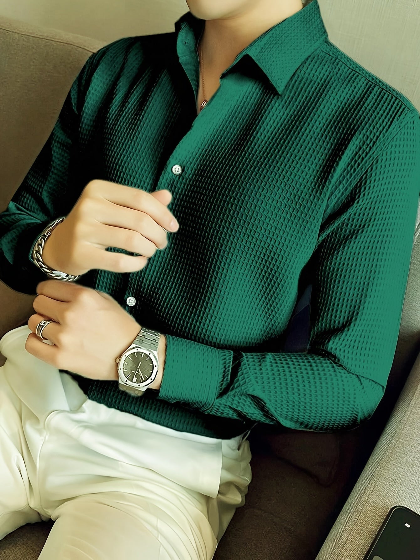 Long Sleeve Waffle Shirt