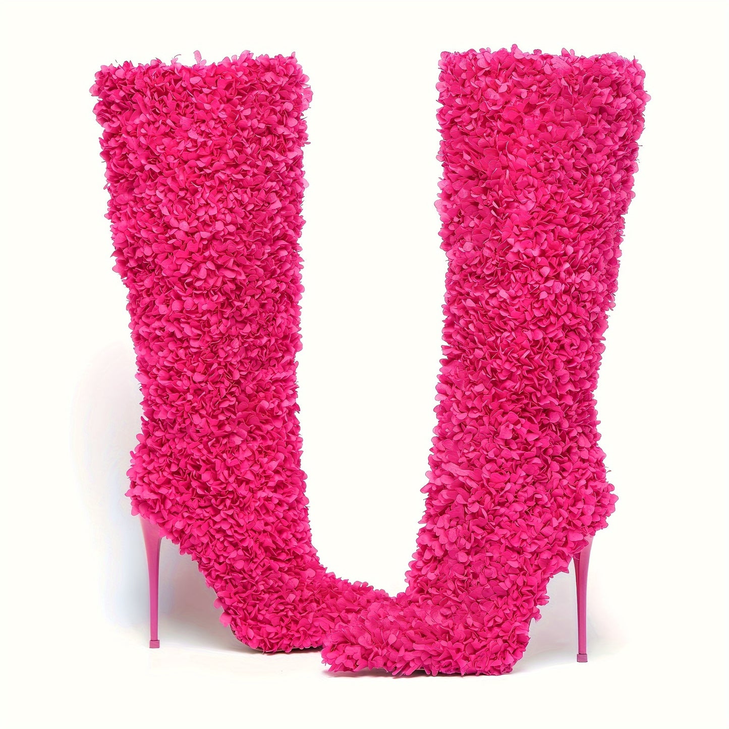 Floral High-Heel Over-the-Knee Boots