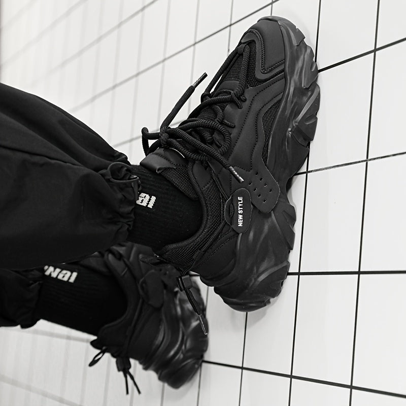 Mens Fashion-Forward Lace-up Chunky Sneakers