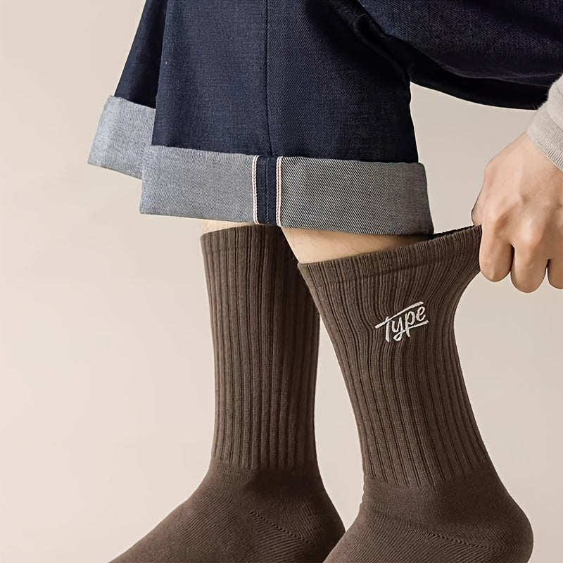 6 Pairs of Ultra-Comfy Men's Fashion Crew Socks