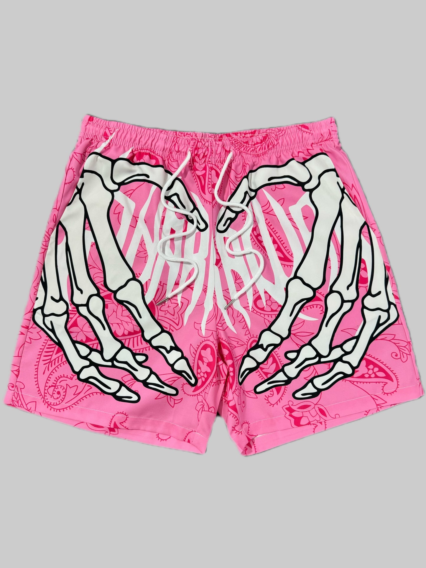 3pcs Men's Skeleton Graffiti Print Shorts