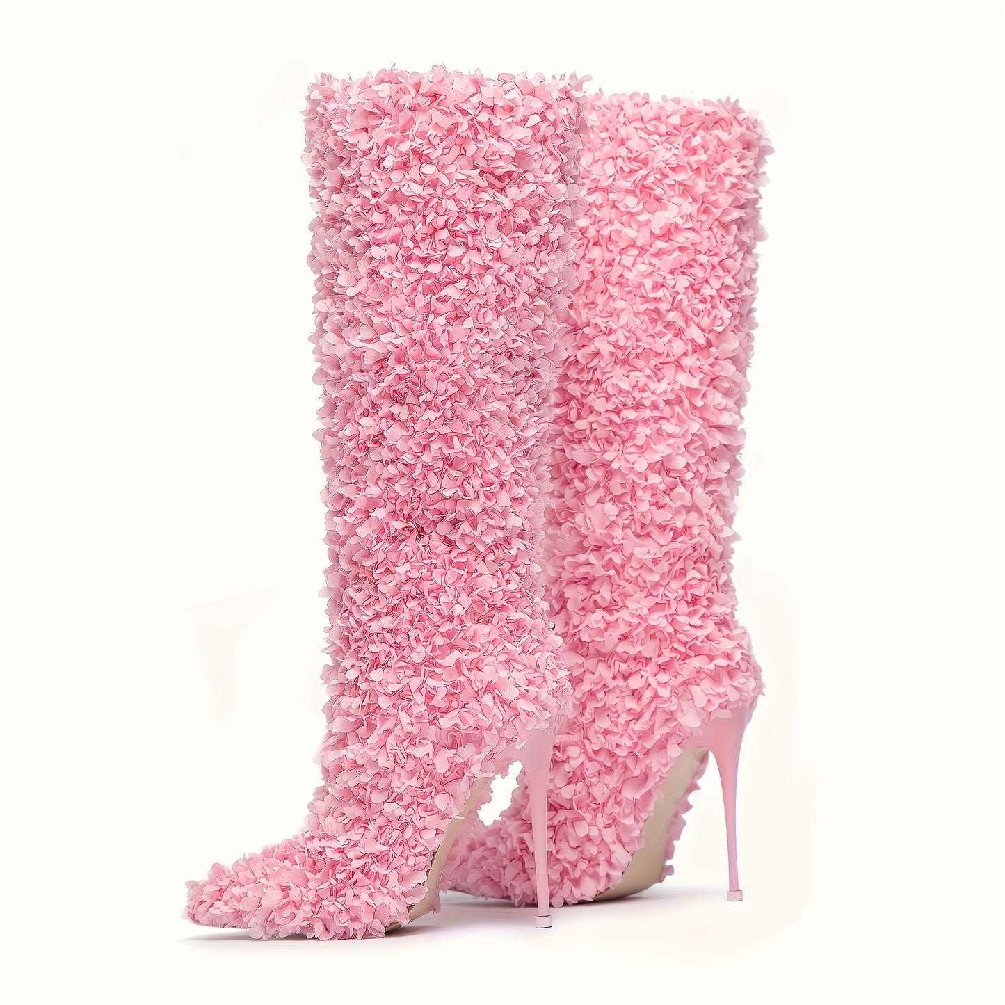 Floral High-Heel Over-the-Knee Boots