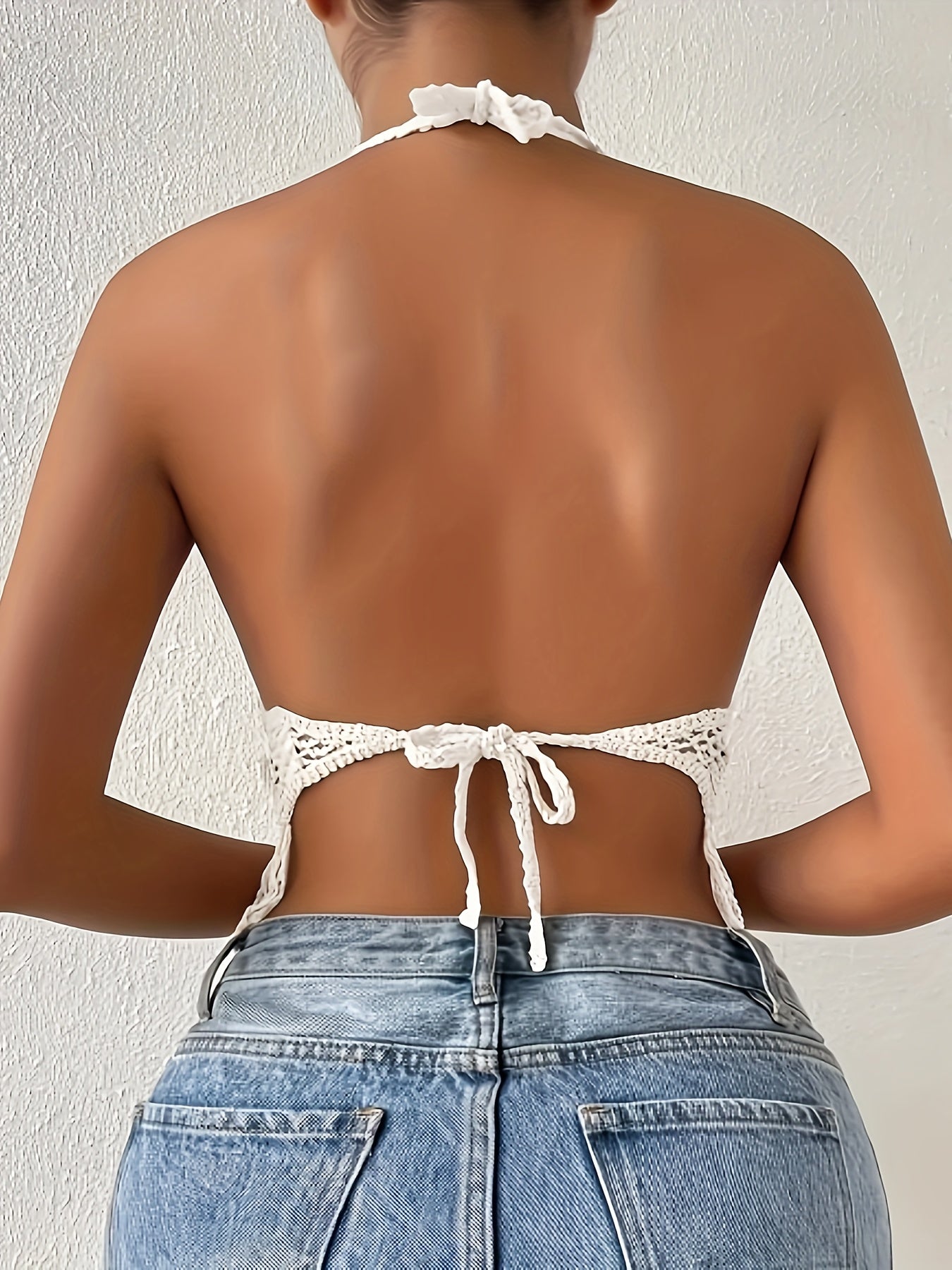 Boho Chic Womens Halter top , Hollow Out Design - , Summer Beachwear