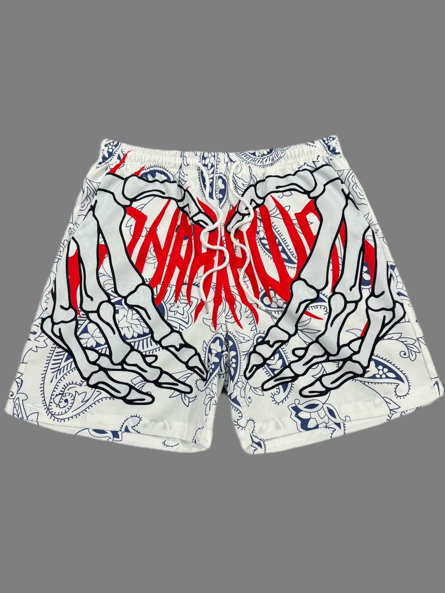 3pcs Men's Skeleton Graffiti Print Shorts