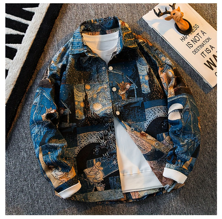 Van Gogh-Inspired Embroidered Jacquard