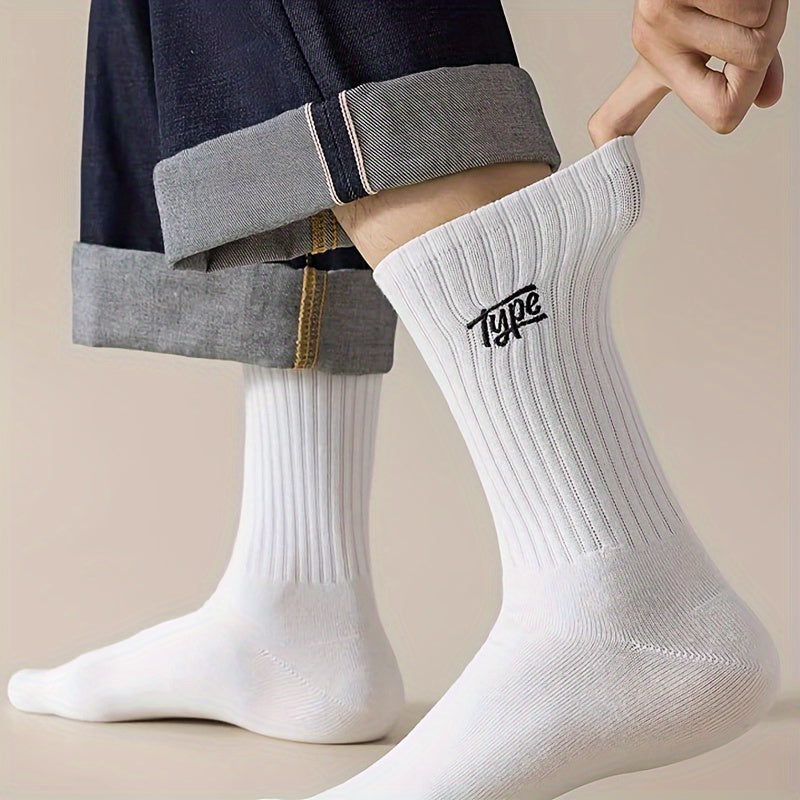 6 Pairs of Ultra-Comfy Men's Fashion Crew Socks