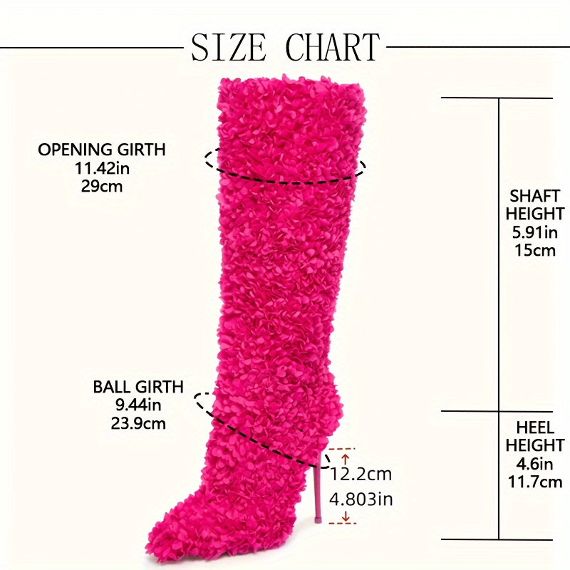 Floral High-Heel Over-the-Knee Boots
