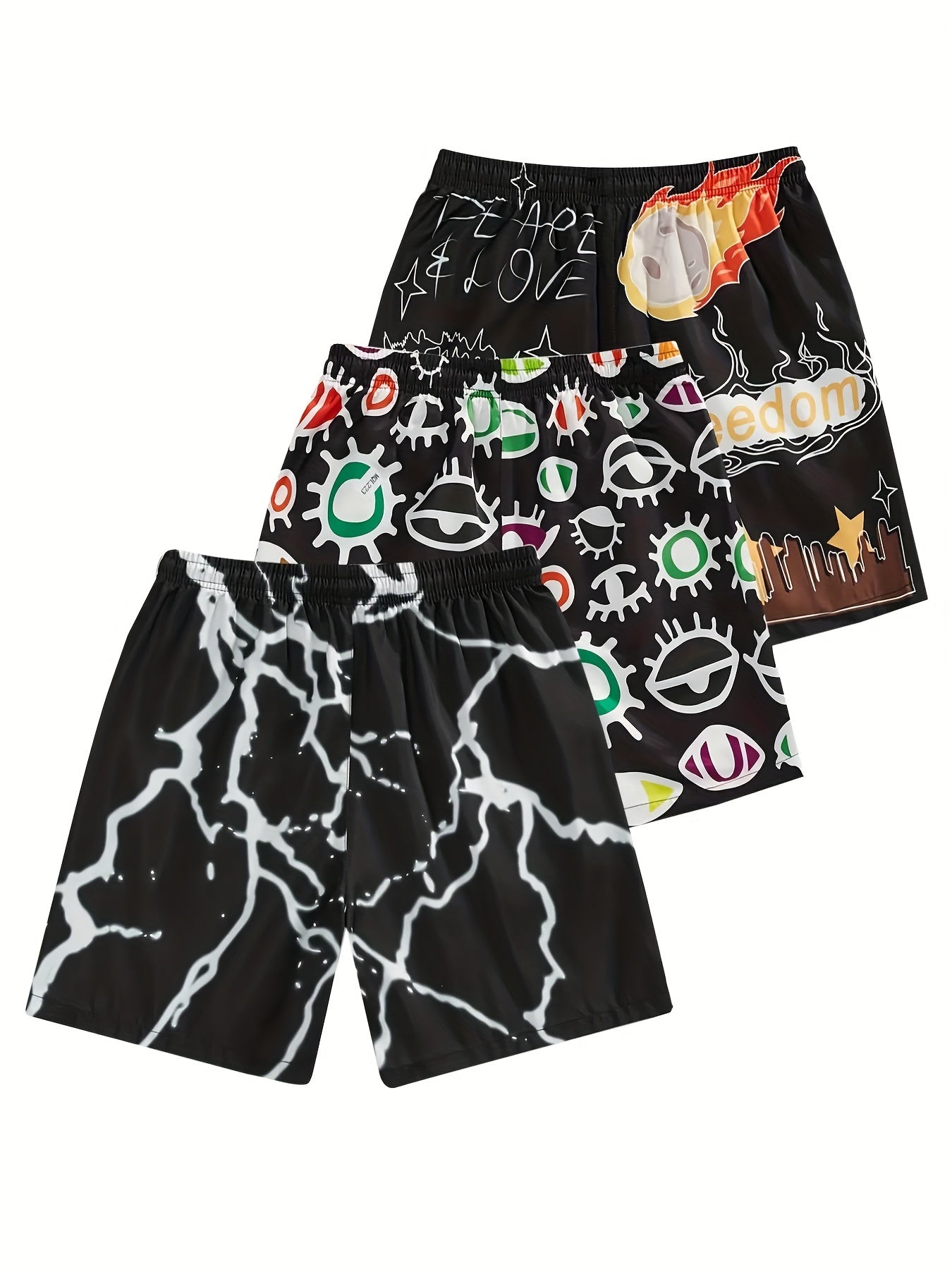 3-Pack Set of Men's Fashion Board Shorts