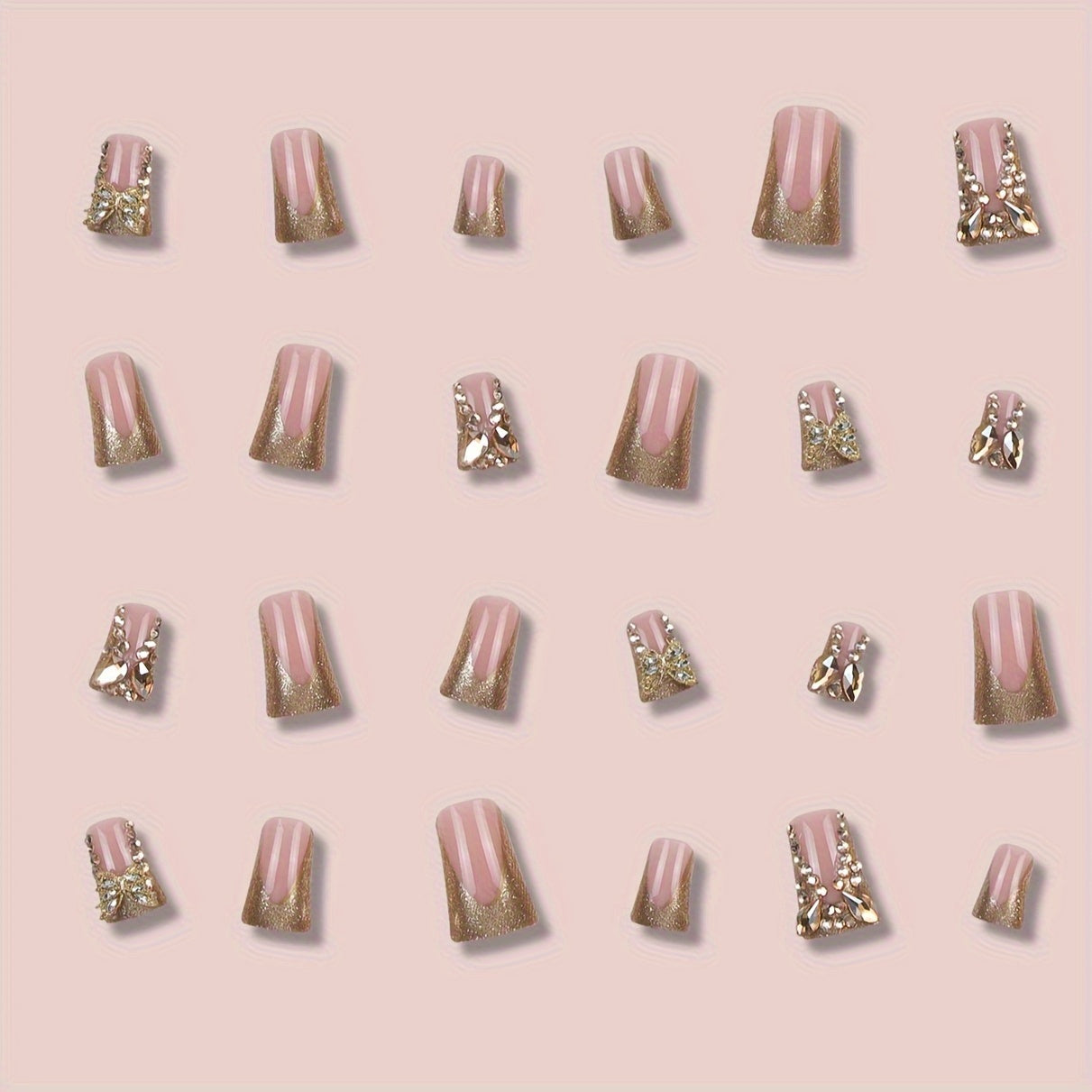 24pcs Luxe Brown Press-On Nails Set