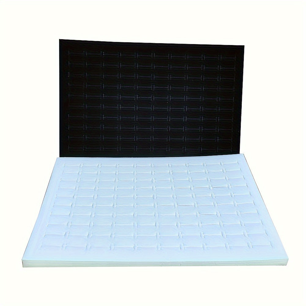 1pc/3pcs Black Velvet 100-Slot Ring Foam Holder, Premium Jewelry Storage Display Rack for Retail Stores and Boutiques