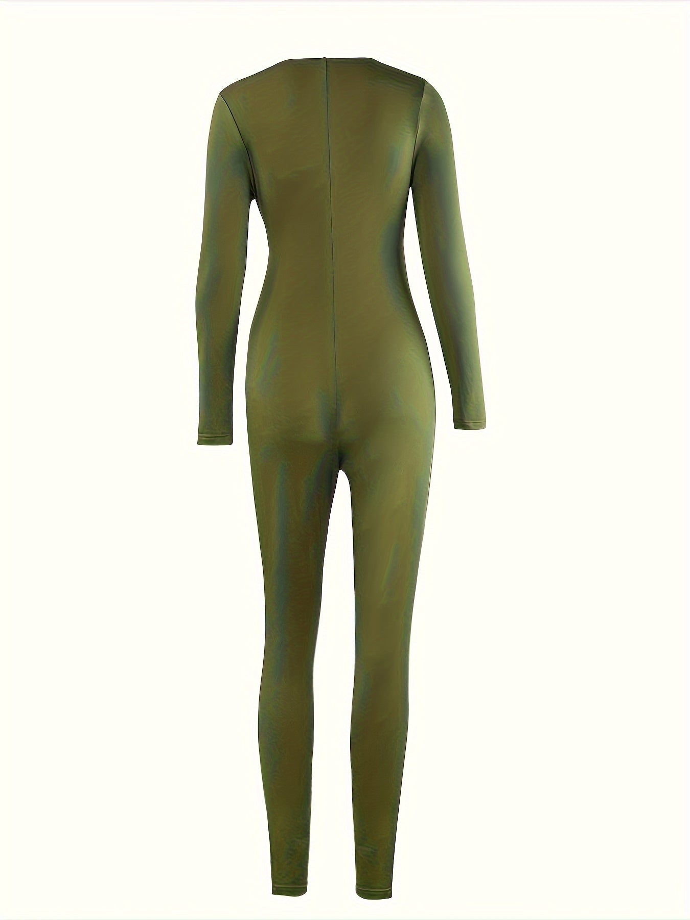 Long Sleeve Tie Front Cut Out Slim Jumpsuit