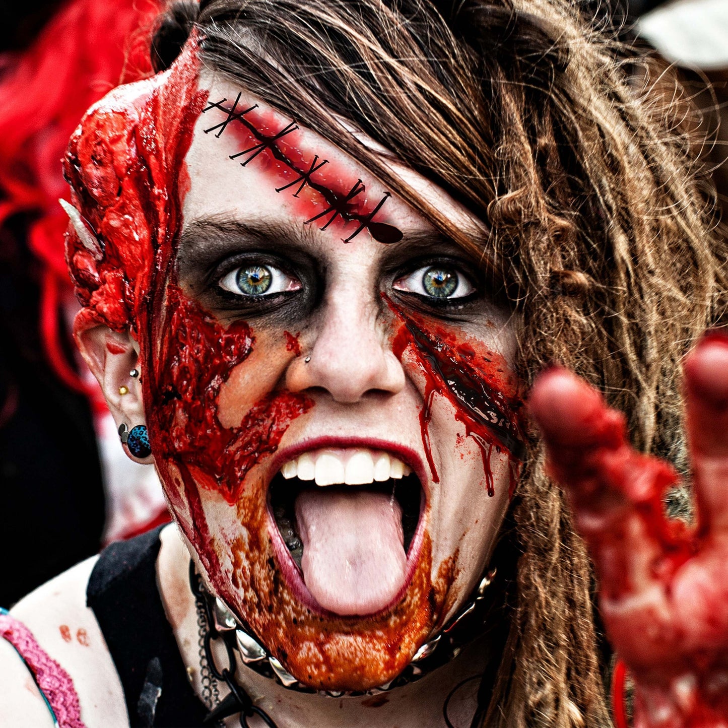 8 Sheets of Realistic Oblong-Shaped Halloween Fake Scar
