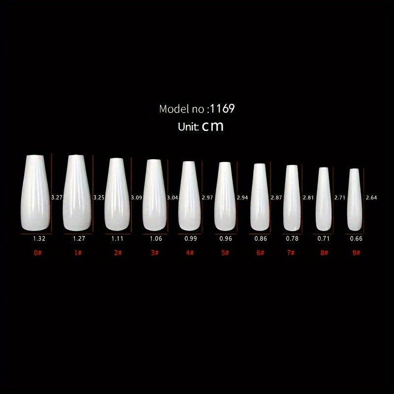 Full Long Square Handmade Press On Nails, 10PCS
