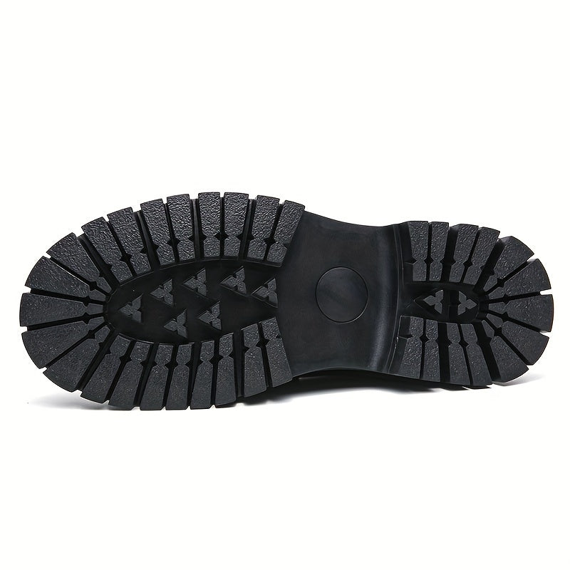 Stylish Elevated Faux Leather Loafers