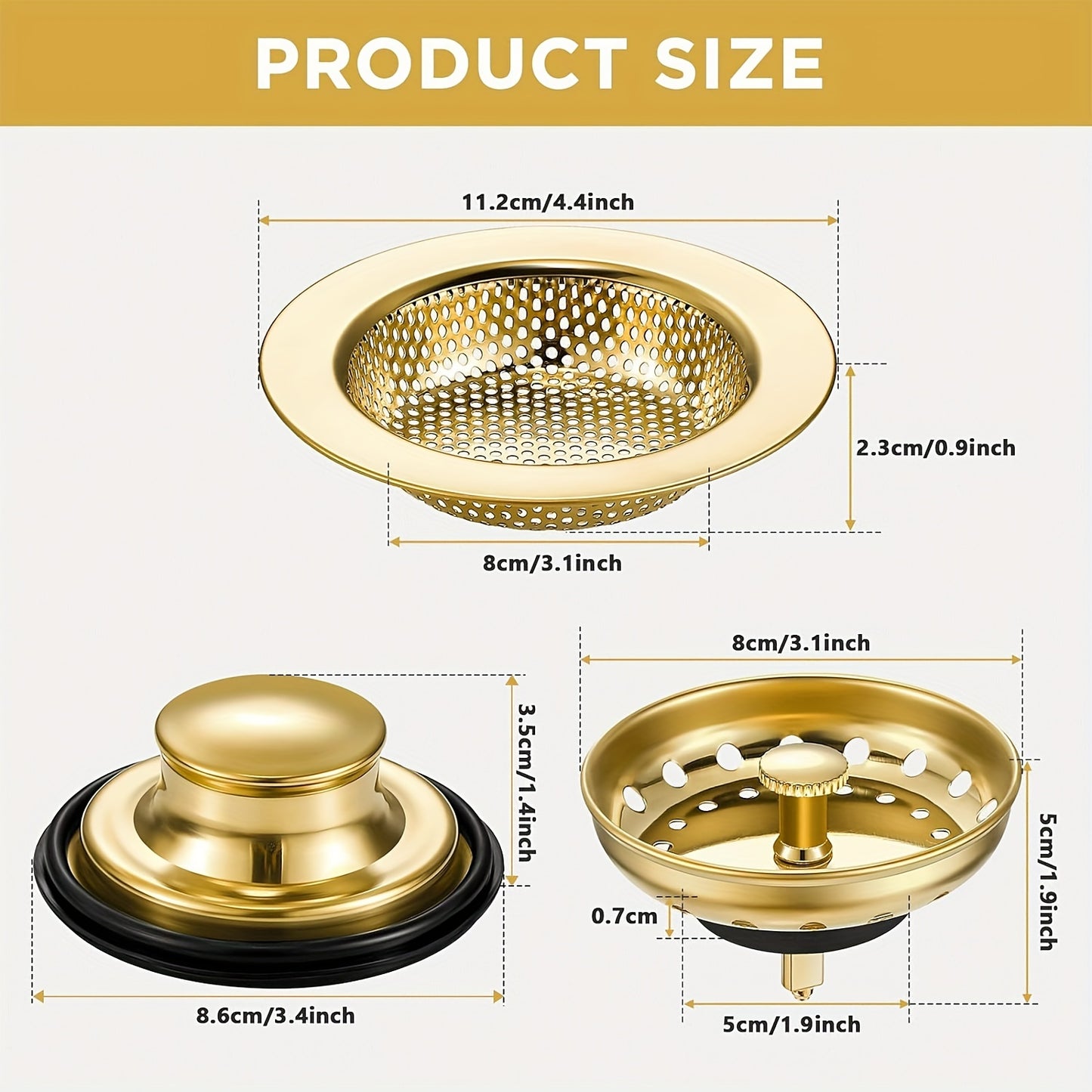 3pcs/Set Kitchen Sink Strainers