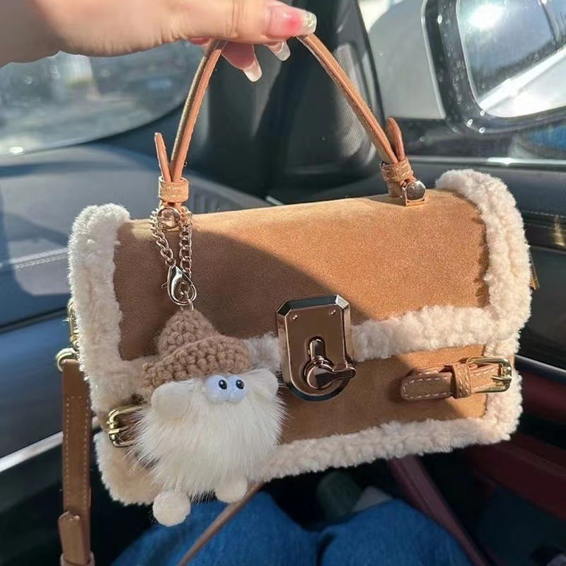 High-End Texture Niche Fashion Versatile One-Shoulder Plush Crossbody Bag