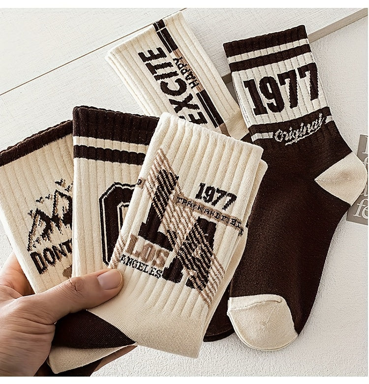 5 Pairs of Premium Men's Crew Socks