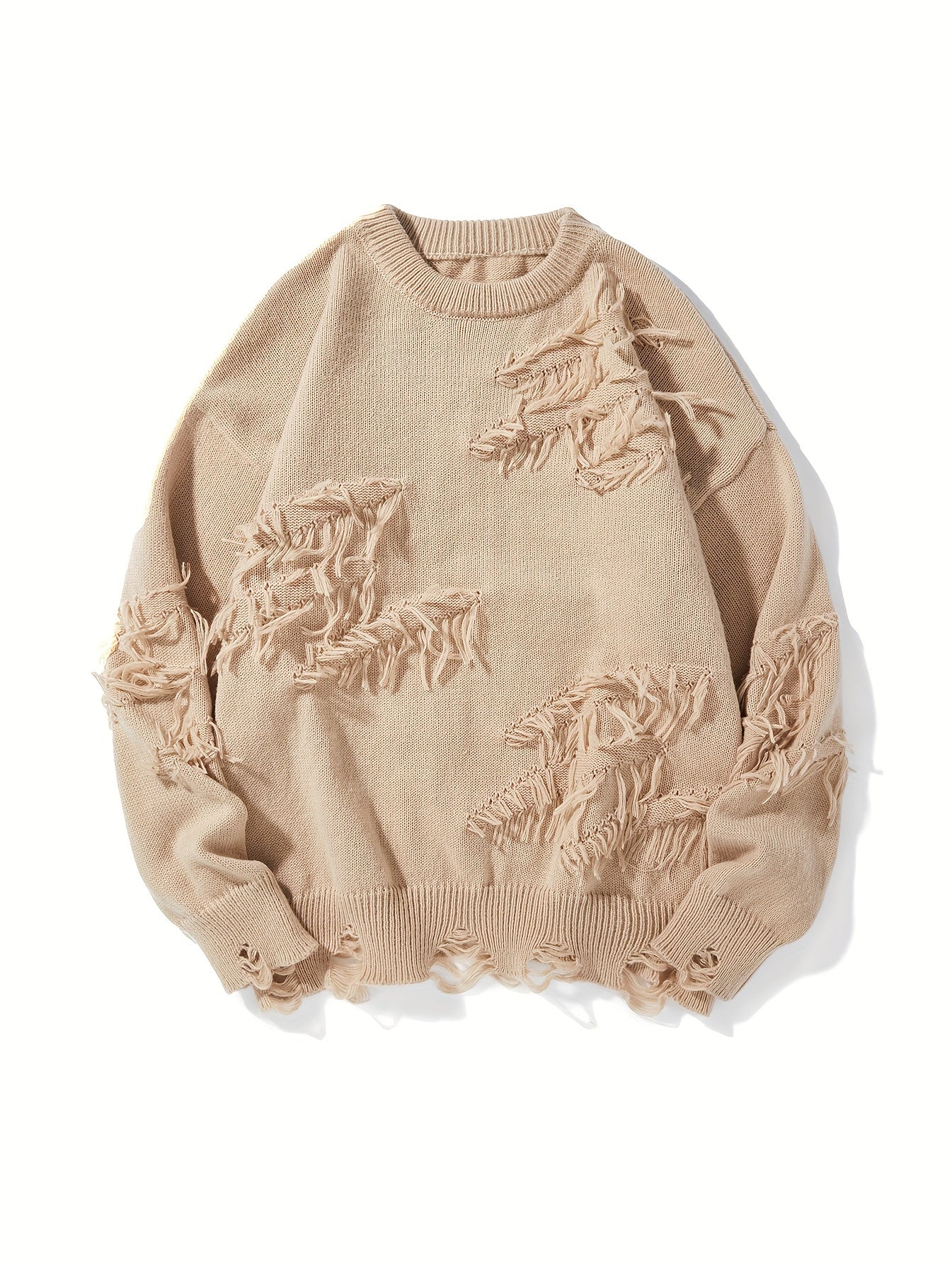 Men's Distressed Knit Sweater