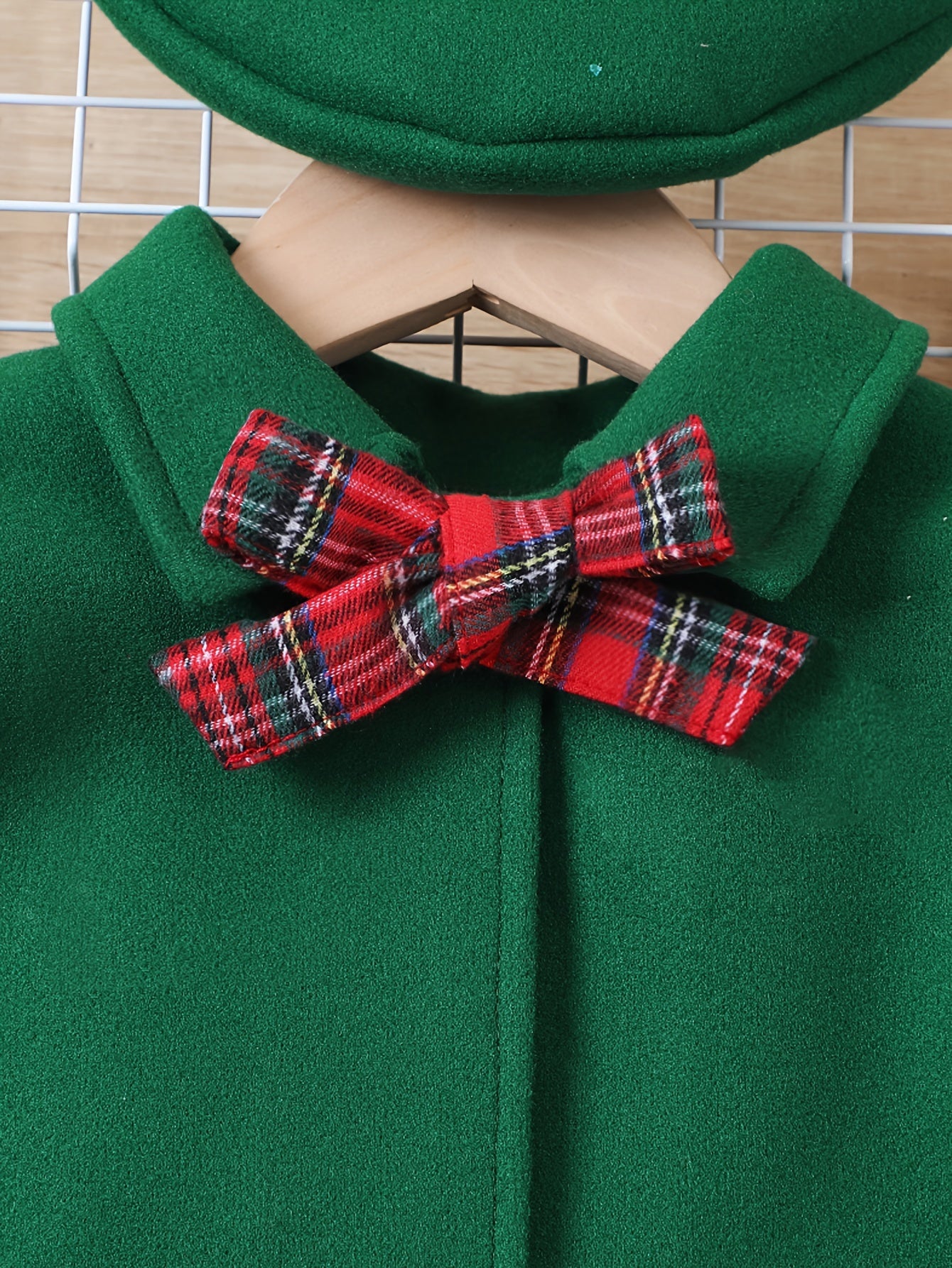 3pcs, Bowknot Coat & Beret & Tank Dress Set